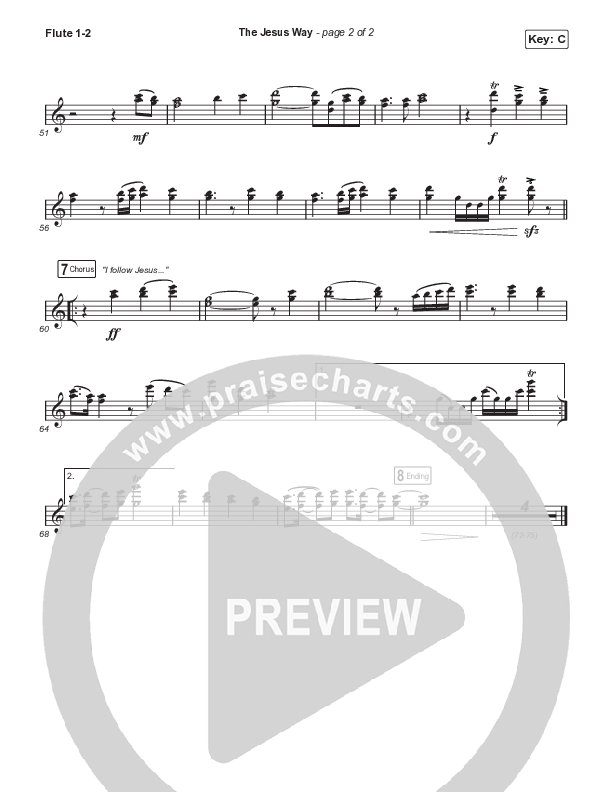 The Jesus Way (Choral Anthem SATB) Flute 1,2 (Phil Wickham / Arr. Mason Brown)