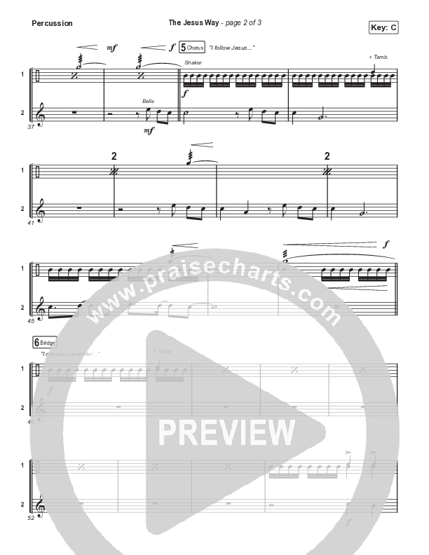 The Jesus Way (Choral Anthem SATB) Percussion (Phil Wickham / Arr. Mason Brown)