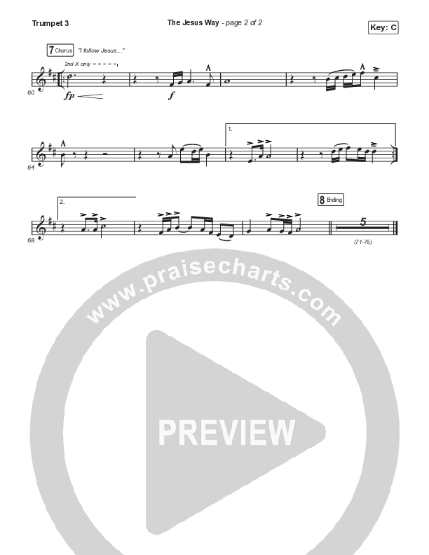 The Jesus Way (Choral Anthem SATB) Trumpet 3 (Phil Wickham / Arr. Mason Brown)