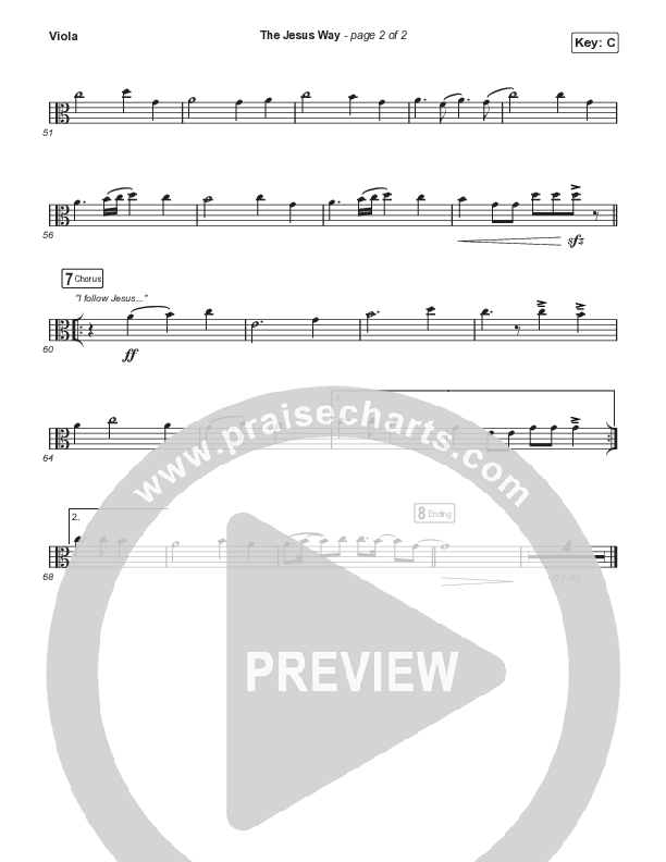 The Jesus Way (Choral Anthem SATB) Viola (Phil Wickham / Arr. Mason Brown)
