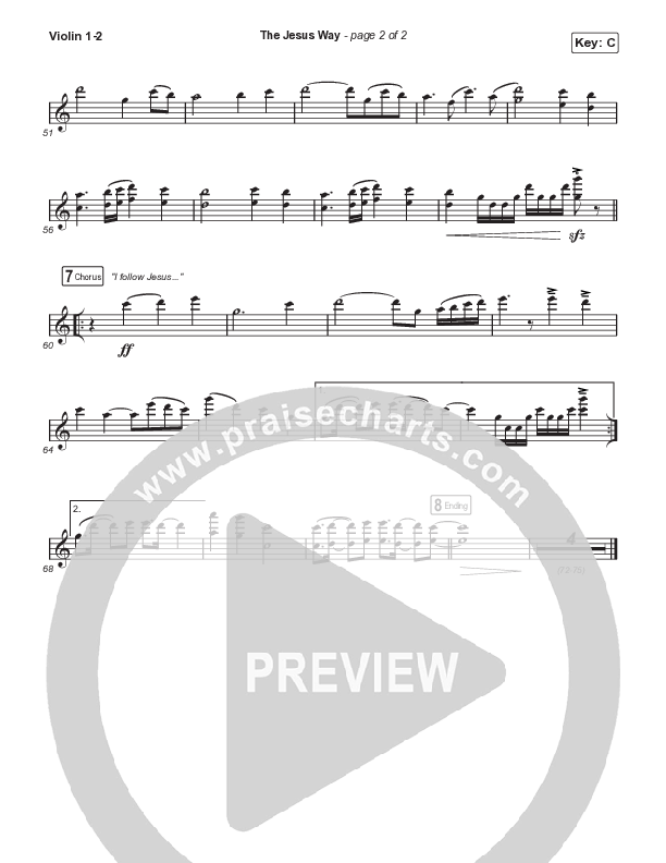 The Jesus Way (Choral Anthem SATB) Violin 1,2 (Phil Wickham / Arr. Mason Brown)