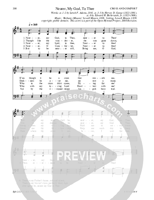 Nearer My God, To Thee Hymn Sheet (SATB) (Traditional Hymn)