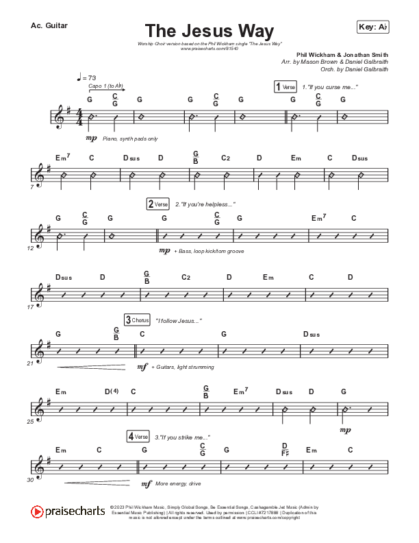 The Jesus Way (Worship Choir/SAB) Acoustic Guitar (Phil Wickham / Arr. Mason Brown)