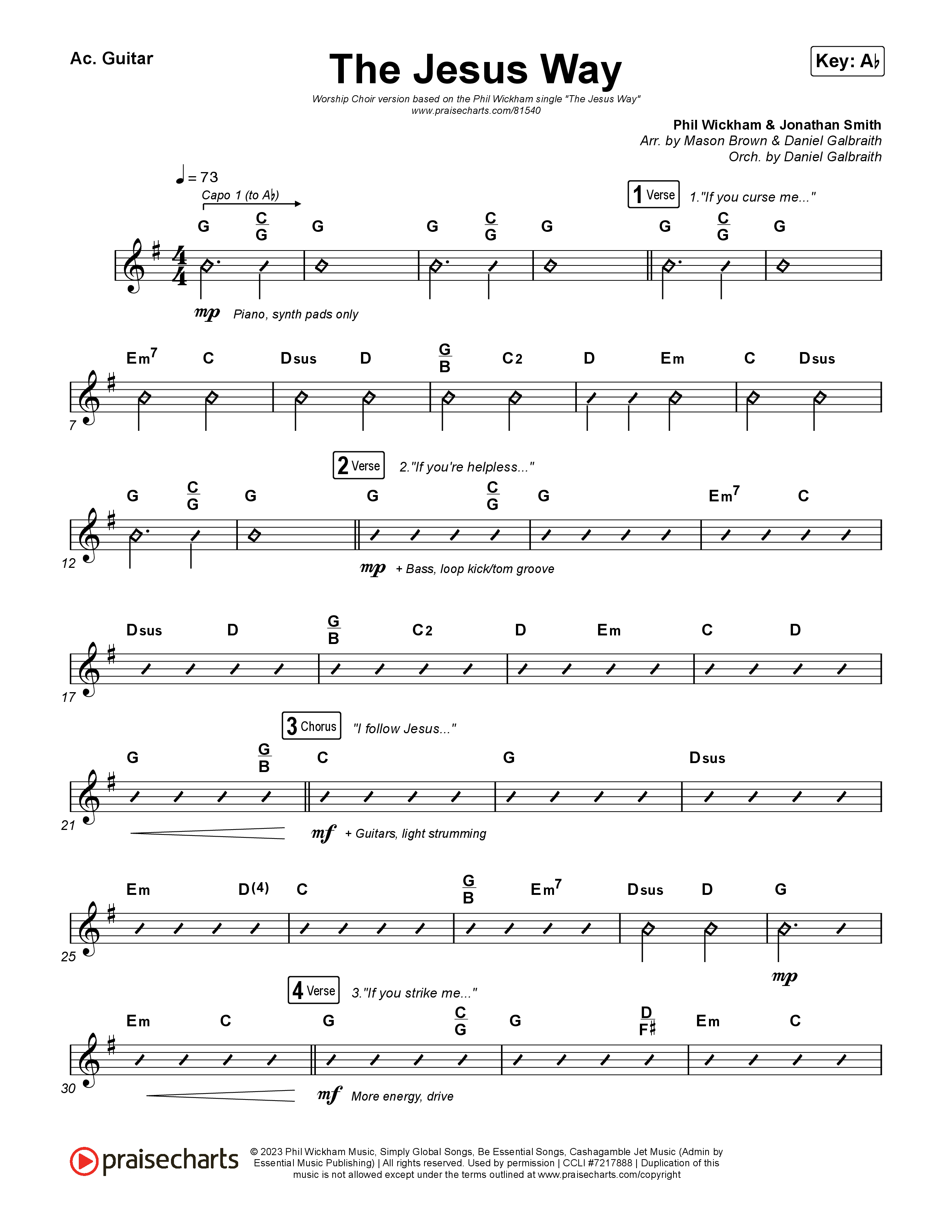 The Jesus Way (Worship Choir/SAB) Acoustic Guitar (Phil Wickham / Arr. Mason Brown)