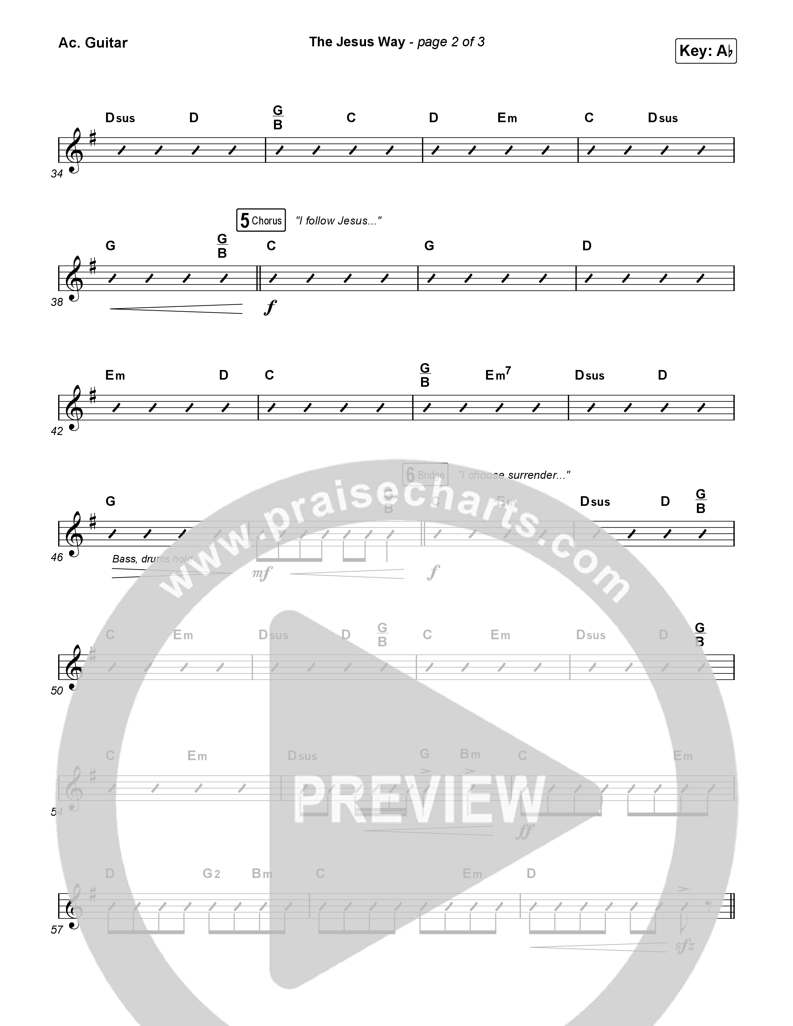 The Jesus Way (Worship Choir/SAB) Acoustic Guitar (Phil Wickham / Arr. Mason Brown)