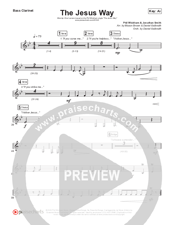 The Jesus Way (Worship Choir/SAB) Bass Clarinet (Phil Wickham / Arr. Mason Brown)