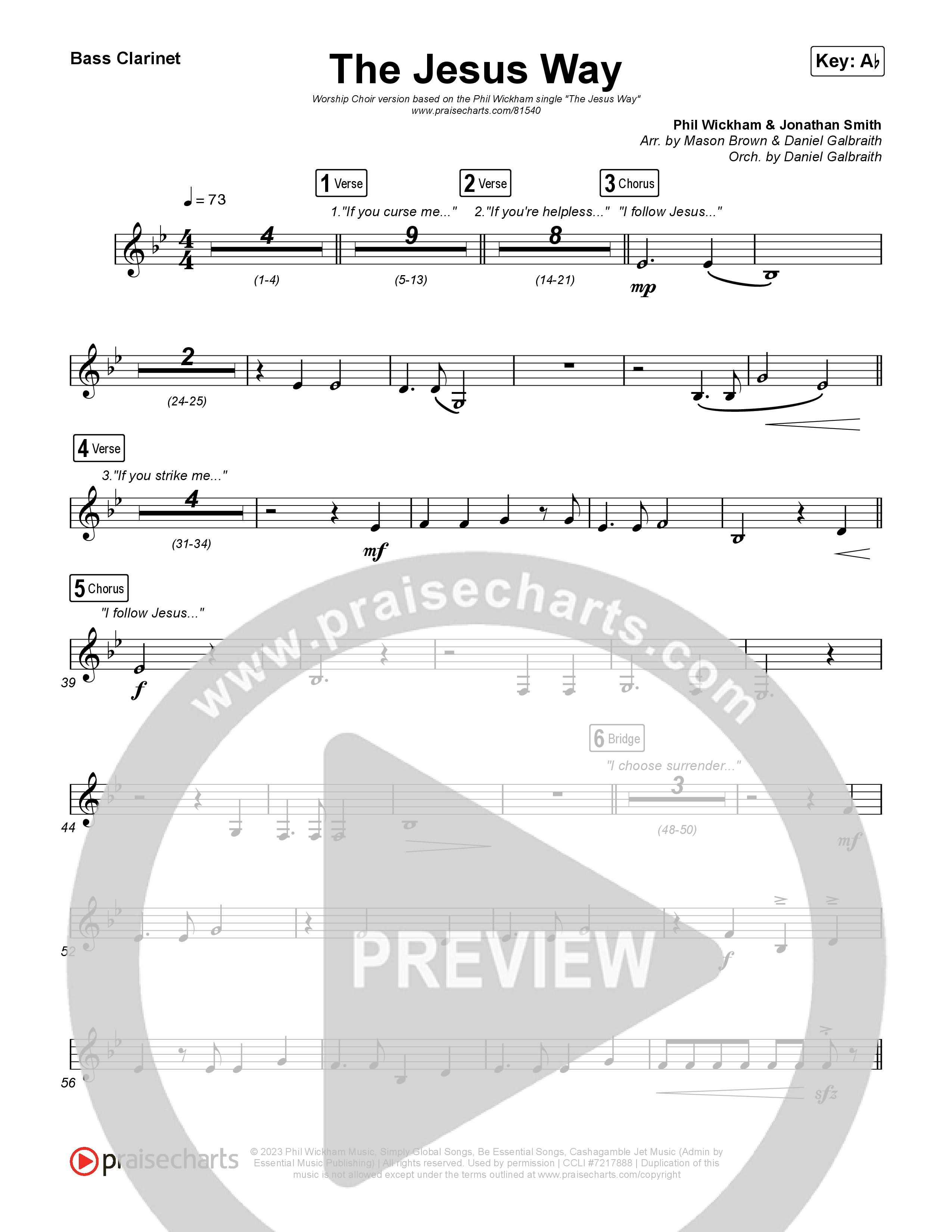 The Jesus Way (Worship Choir/SAB) Bass Clarinet (Phil Wickham / Arr. Mason Brown)