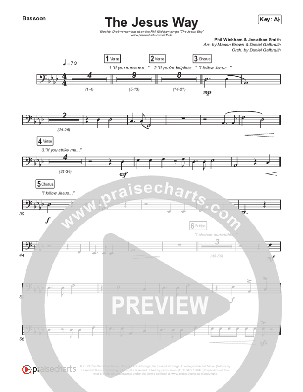 The Jesus Way (Worship Choir/SAB) Bassoon (Phil Wickham / Arr. Mason Brown)