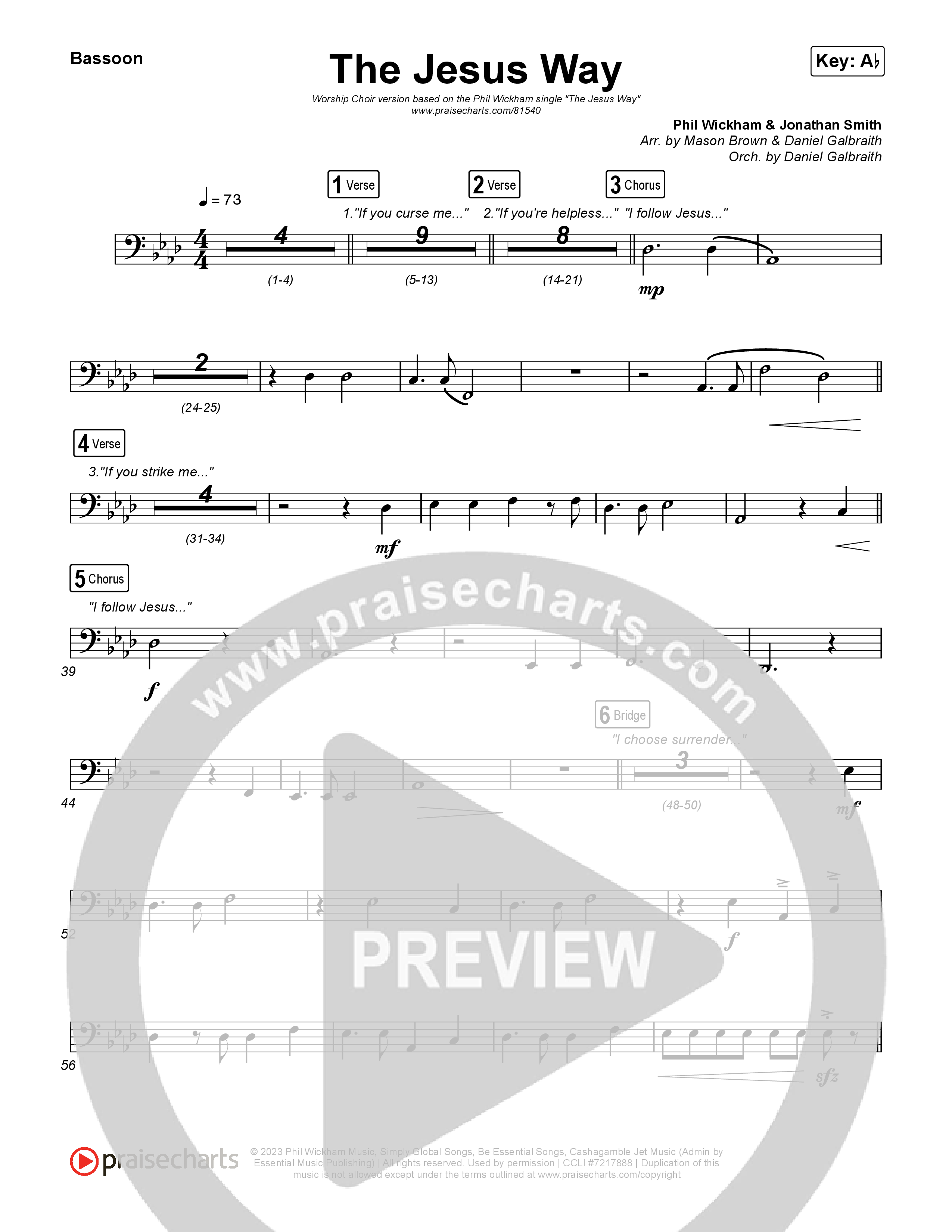 The Jesus Way (Worship Choir/SAB) Bassoon (Phil Wickham / Arr. Mason Brown)