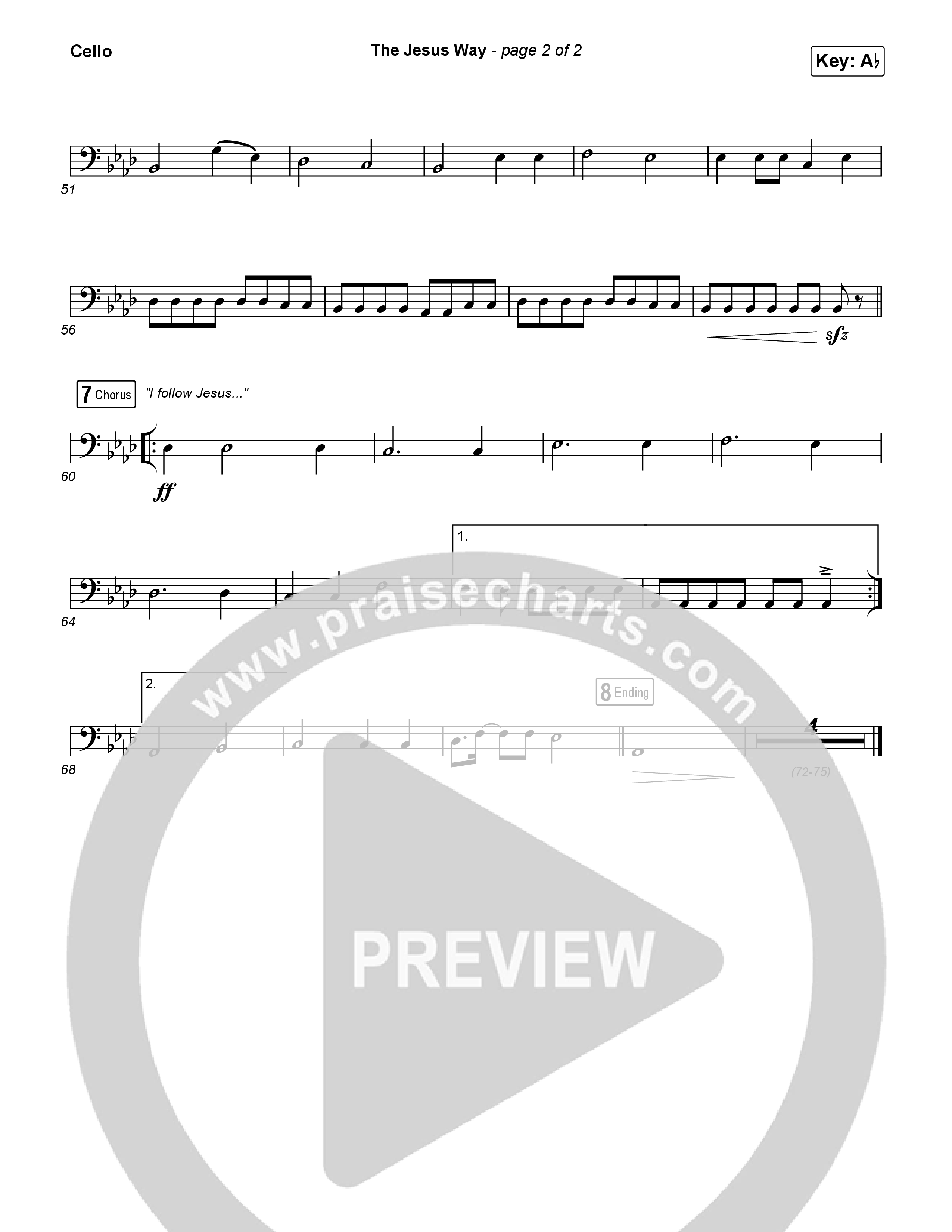 The Jesus Way (Worship Choir/SAB) Cello (Phil Wickham / Arr. Mason Brown)