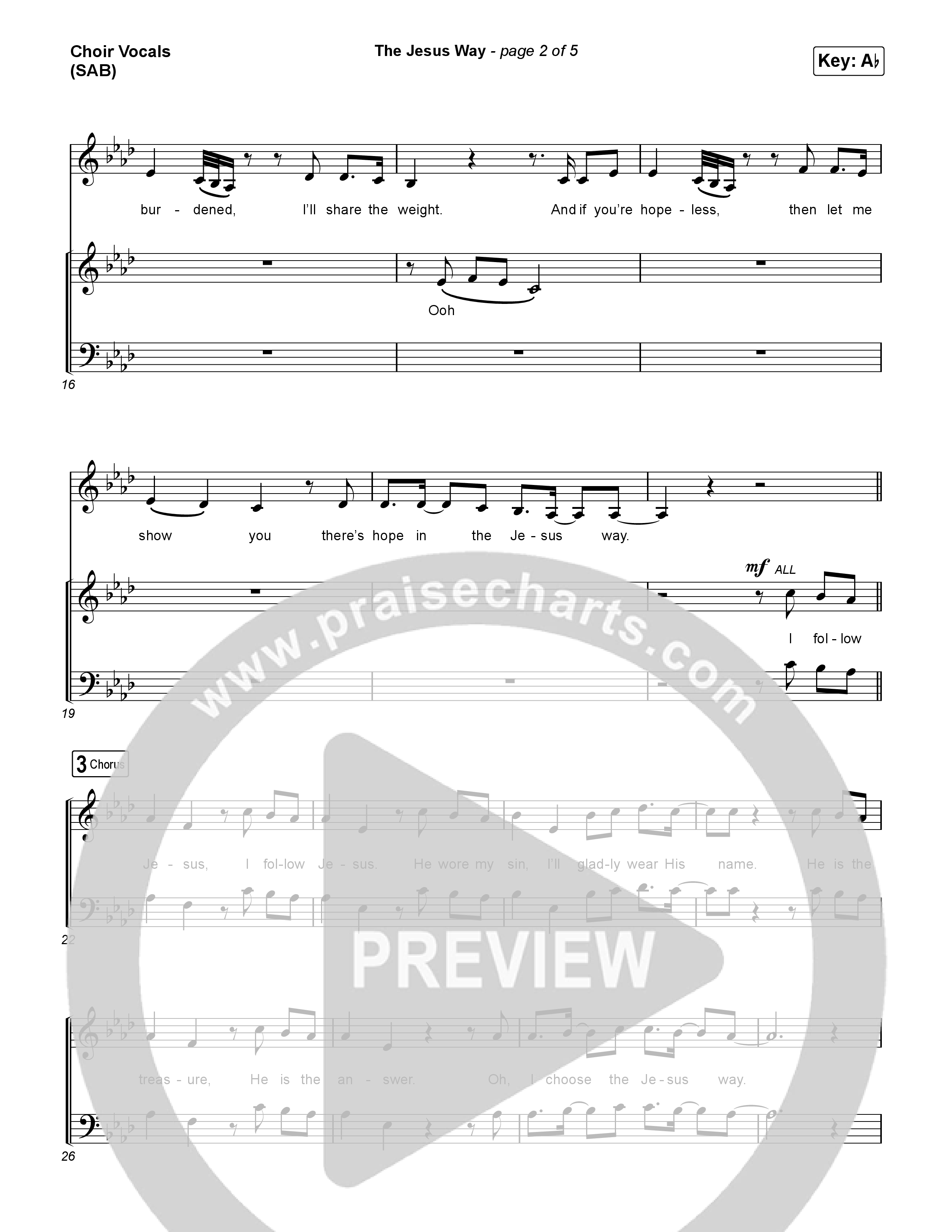 The Jesus Way (Worship Choir/SAB) Choir Sheet (SAB) (Phil Wickham / Arr. Mason Brown)
