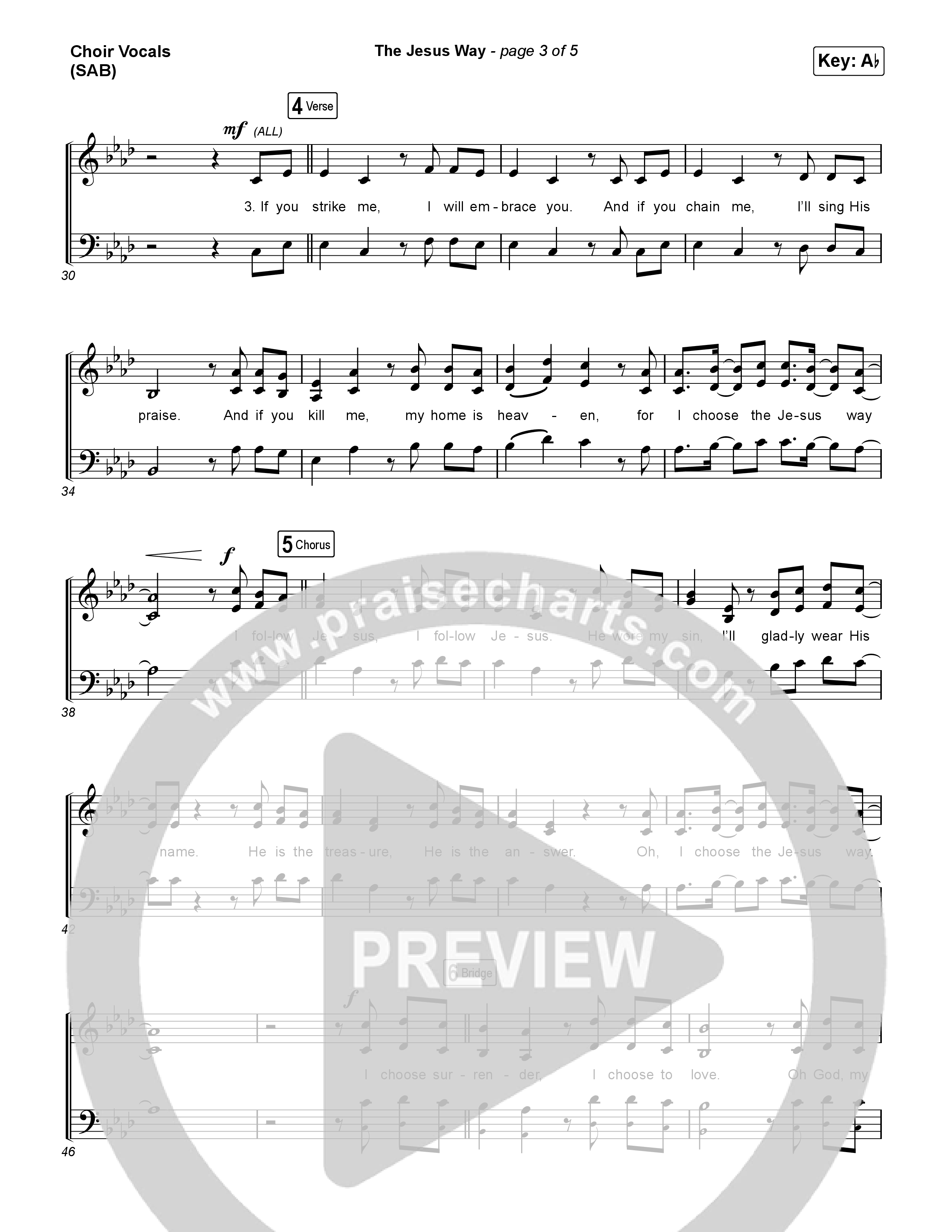 The Jesus Way (Worship Choir/SAB) Choir Sheet (SAB) (Phil Wickham / Arr. Mason Brown)