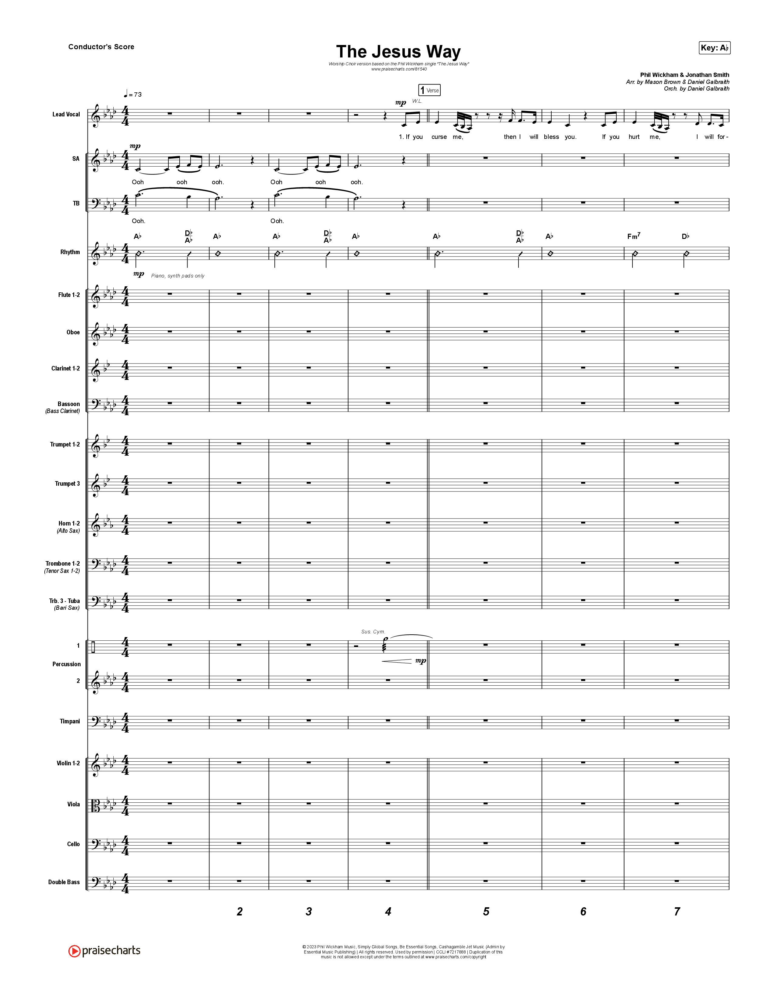 The Jesus Way (Worship Choir/SAB) Conductor's Score (Phil Wickham / Arr. Mason Brown)