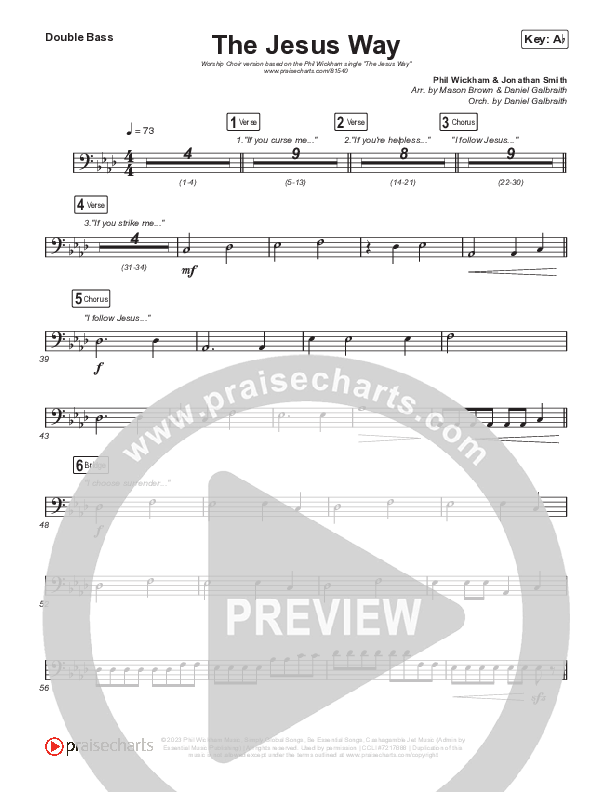 The Jesus Way (Worship Choir/SAB) Double Bass (Phil Wickham / Arr. Mason Brown)
