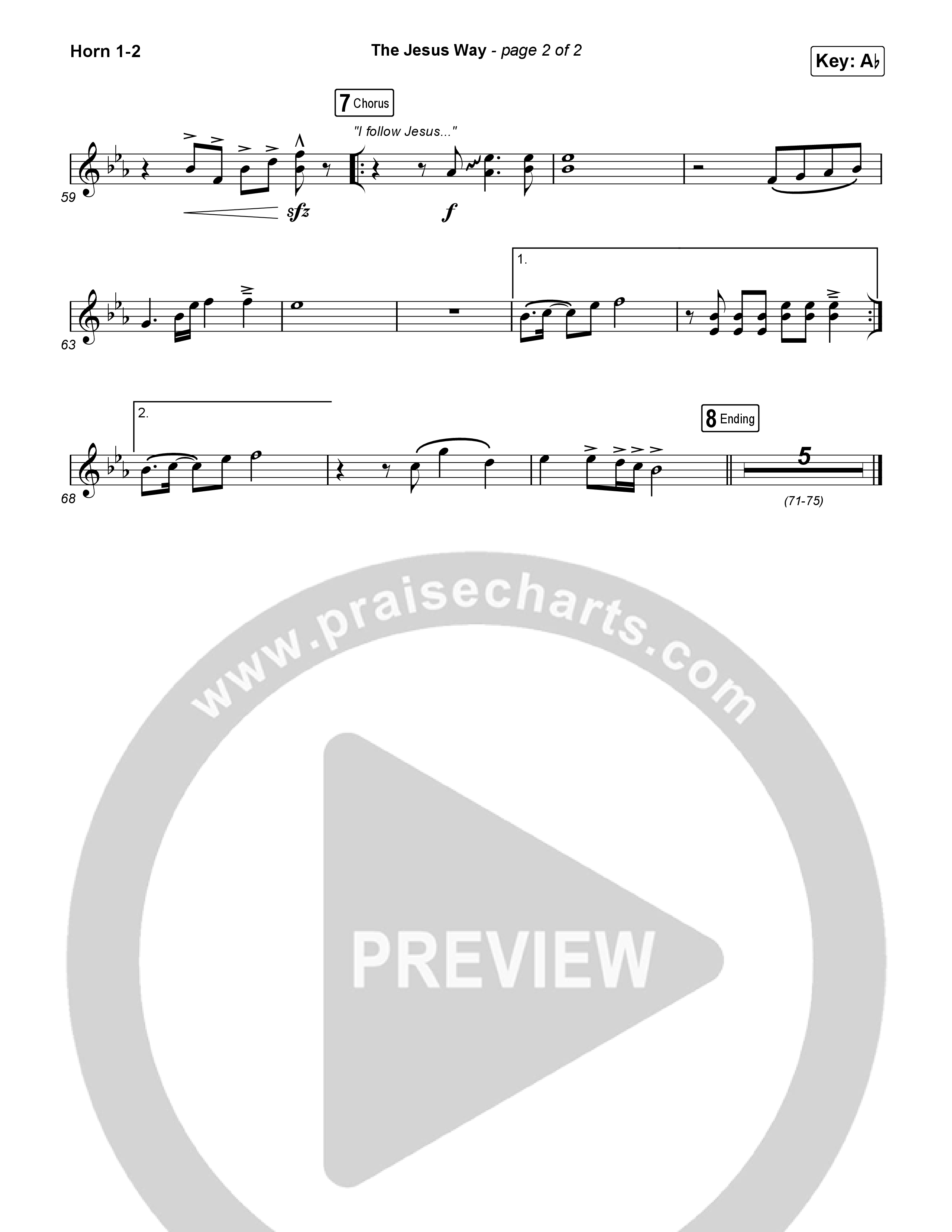 The Jesus Way (Worship Choir/SAB) French Horn 1/2 (Phil Wickham / Arr. Mason Brown)