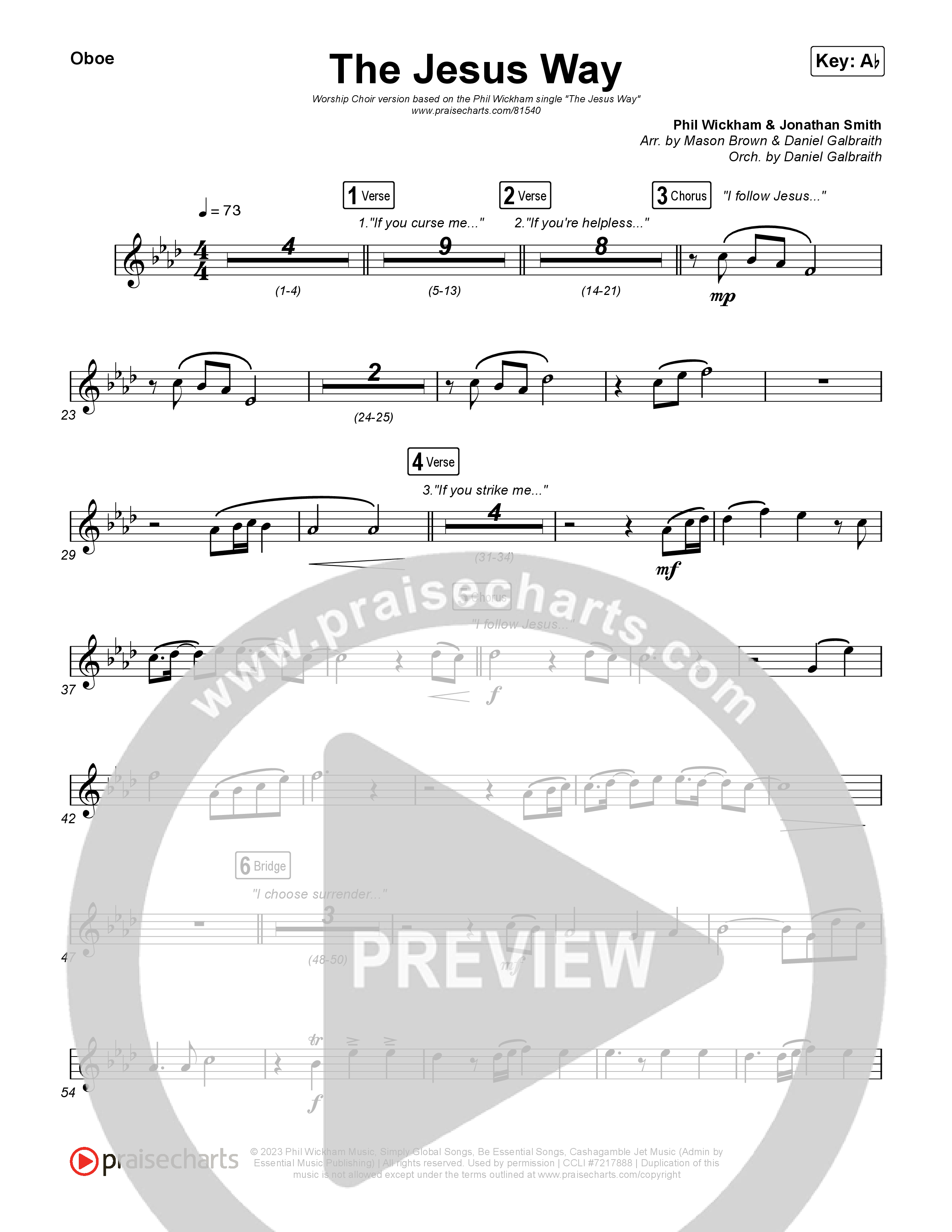 The Jesus Way (Worship Choir/SAB) Oboe (Phil Wickham / Arr. Mason Brown)