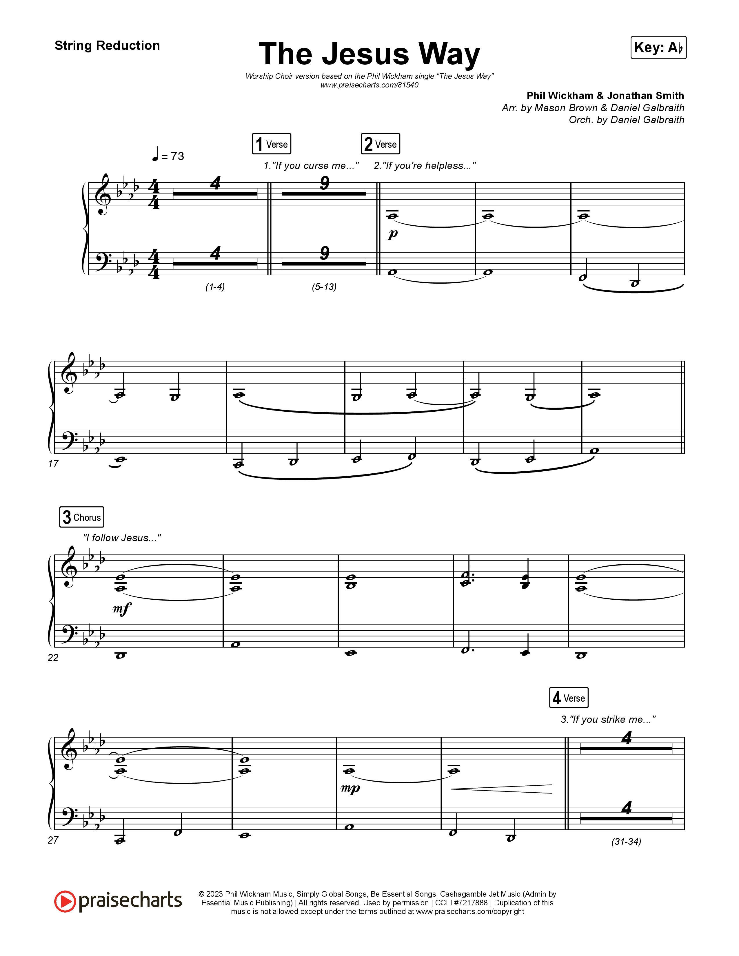 The Jesus Way (Worship Choir/SAB) String Reduction (Phil Wickham / Arr. Mason Brown)