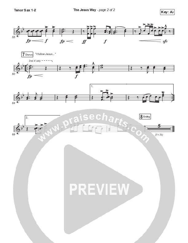 The Jesus Way (Worship Choir/SAB) Tenor Sax 1/2 (Phil Wickham / Arr. Mason Brown)