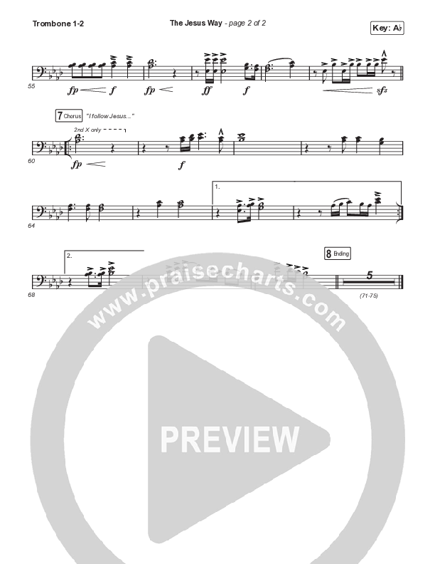 The Jesus Way (Worship Choir/SAB) Trombone 1/2 (Phil Wickham / Arr. Mason Brown)