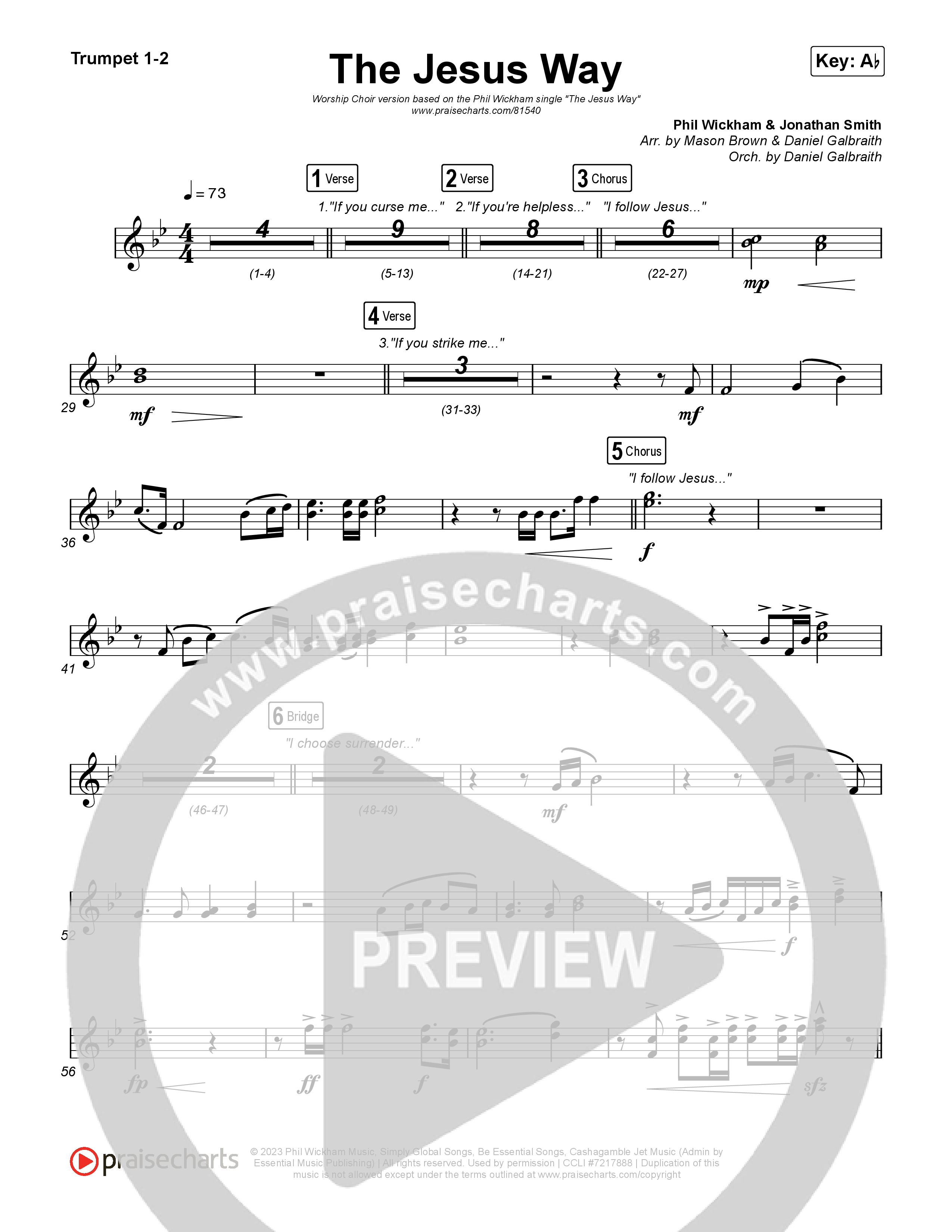 The Jesus Way (Worship Choir/SAB) Brass Pack (Phil Wickham / Arr. Mason Brown)