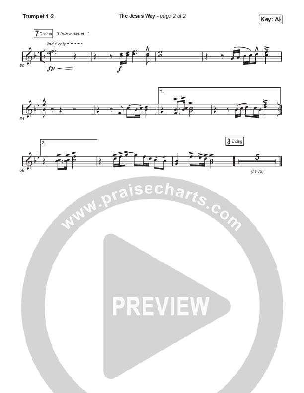 The Jesus Way (Worship Choir/SAB) Trumpet 1,2 (Phil Wickham / Arr. Mason Brown)
