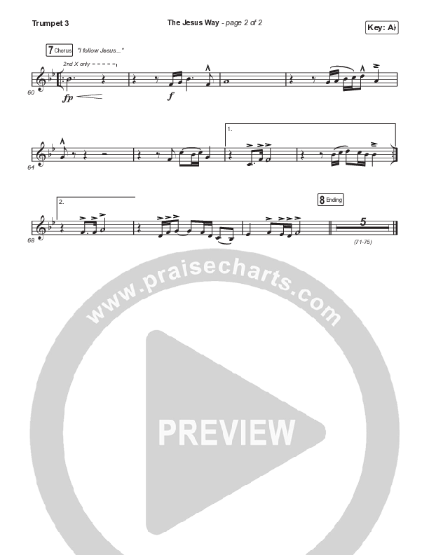 The Jesus Way (Worship Choir/SAB) Trumpet 3 (Phil Wickham / Arr. Mason Brown)