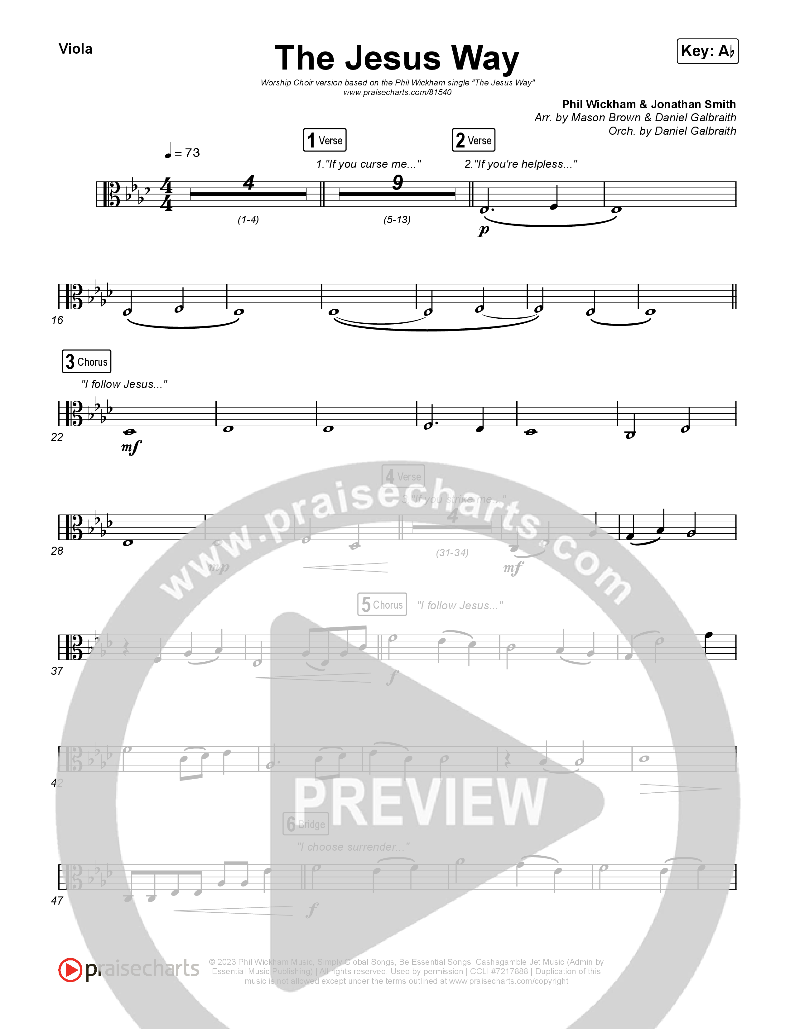 The Jesus Way (Worship Choir/SAB) Viola (Phil Wickham / Arr. Mason Brown)