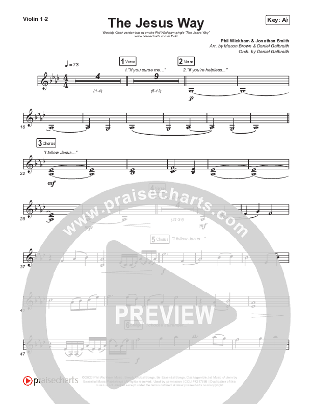 The Jesus Way (Worship Choir/SAB) Violin 1/2 (Phil Wickham / Arr. Mason Brown)