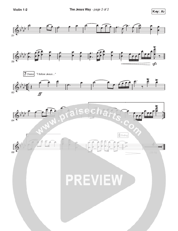 The Jesus Way (Worship Choir/SAB) Violin 1/2 (Phil Wickham / Arr. Mason Brown)