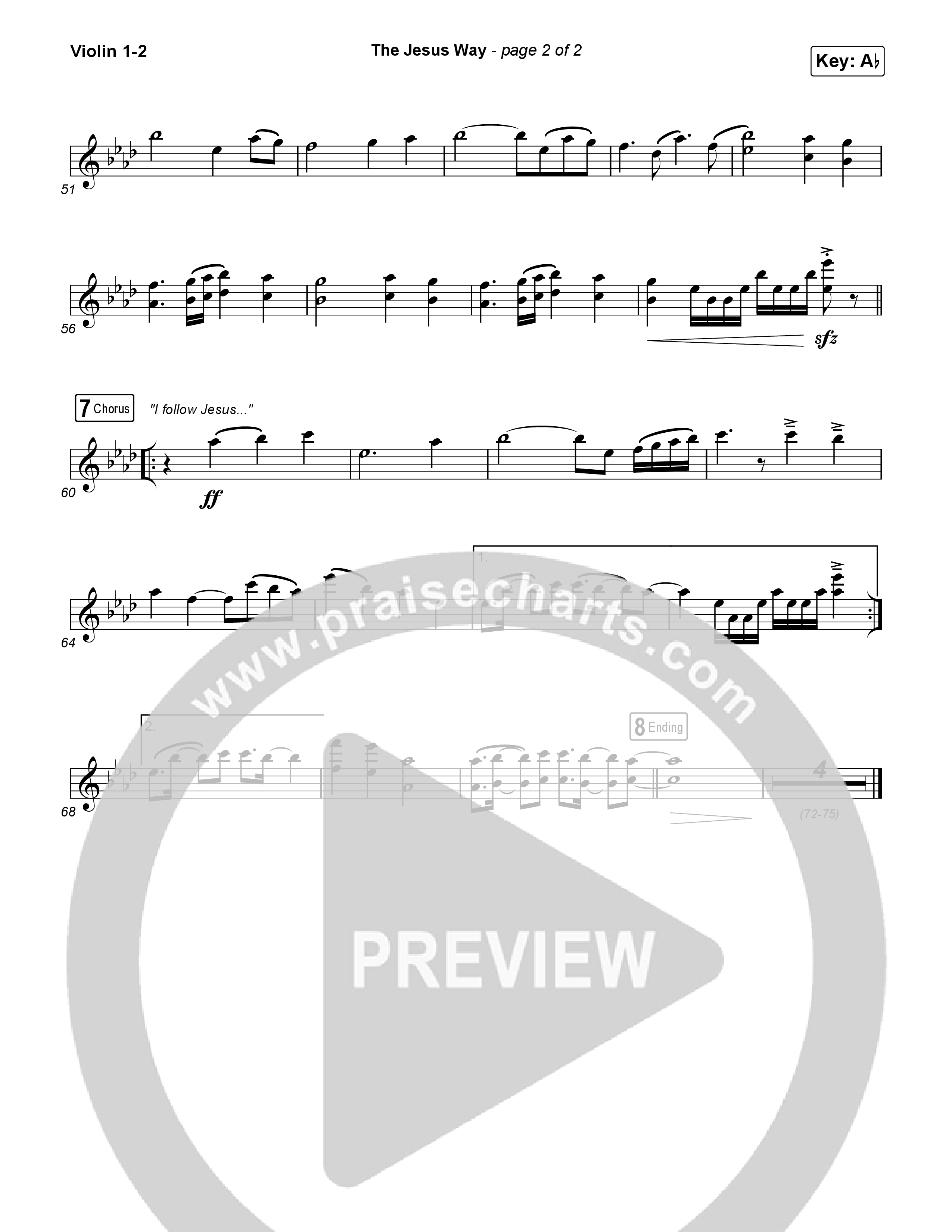 The Jesus Way (Worship Choir/SAB) Violin 1/2 (Phil Wickham / Arr. Mason Brown)