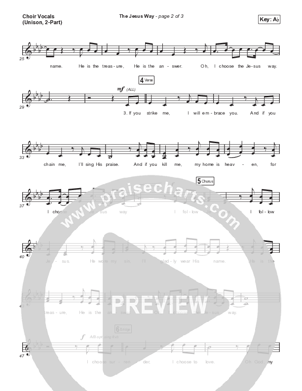 The Jesus Way (Unison/2-Part) Choir Vocals (Uni/2-Part) (Phil Wickham / Arr. Mason Brown)