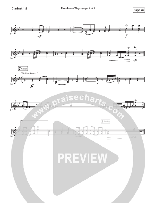 The Jesus Way (Unison/2-Part) Clarinet 1/2 (Phil Wickham / Arr. Mason Brown)