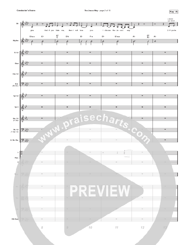 The Jesus Way (Unison/2-Part) Conductor's Score (Phil Wickham / Arr. Mason Brown)