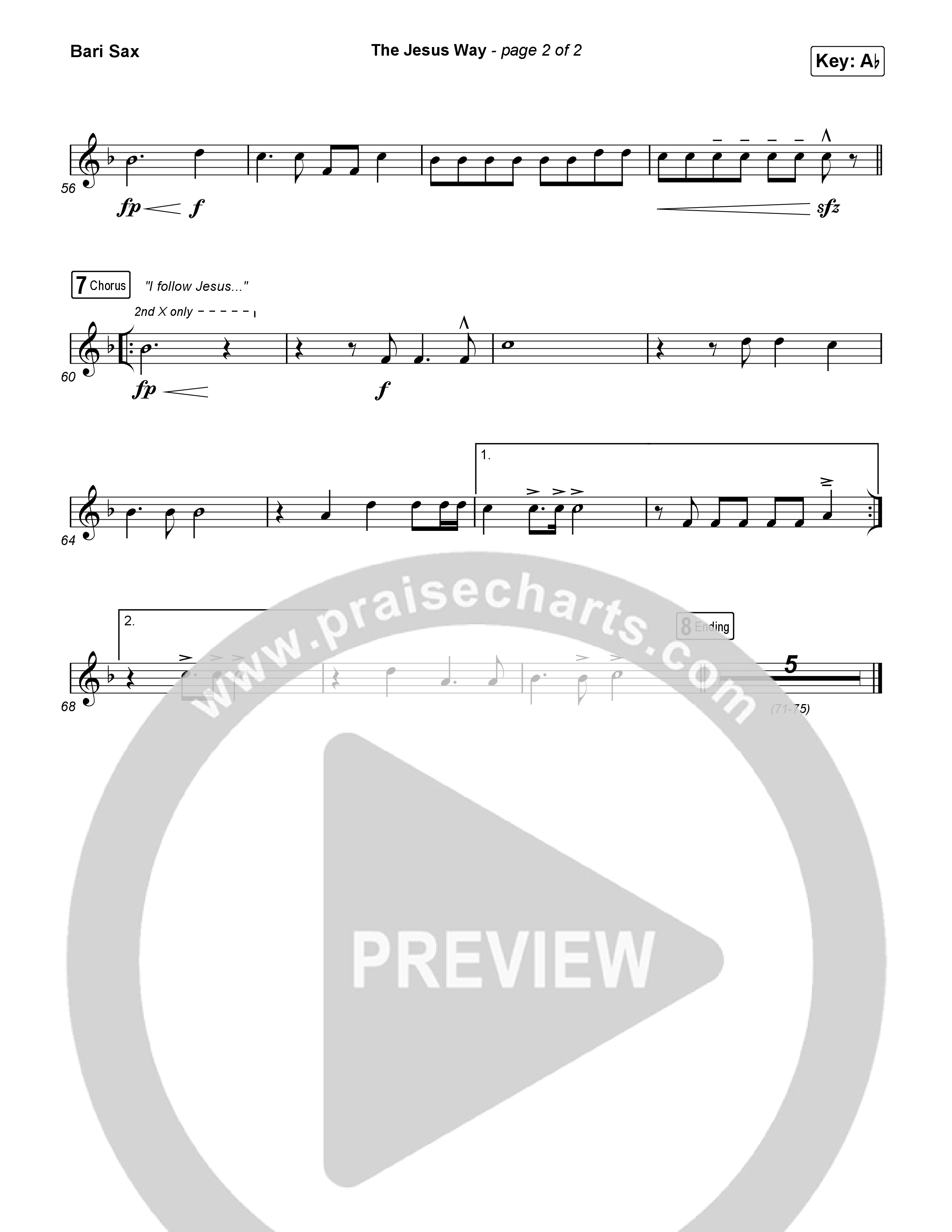The Jesus Way (Sing It Now) Bari Sax (Phil Wickham / Arr. Mason Brown)