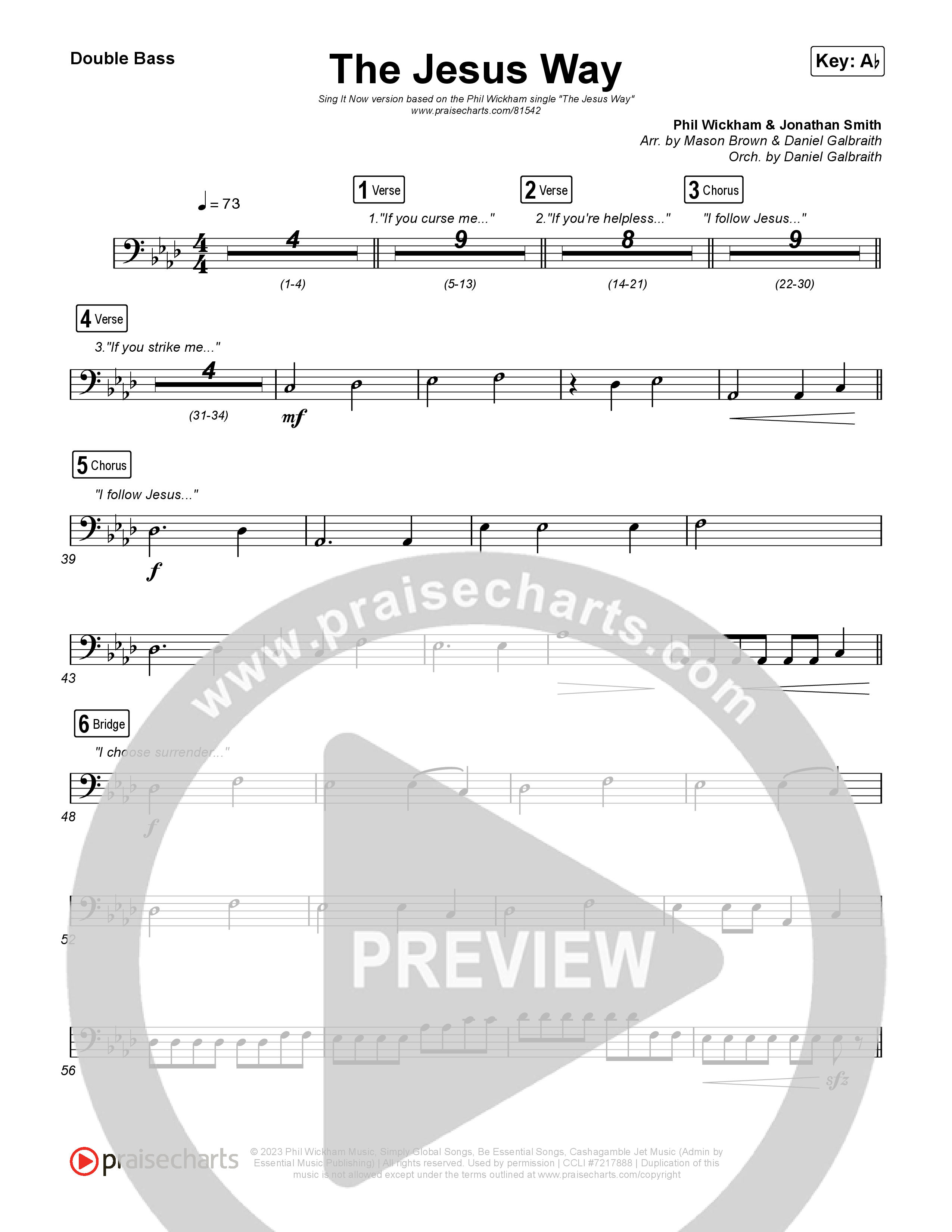 The Jesus Way (Sing It Now) Double Bass (Phil Wickham / Arr. Mason Brown)