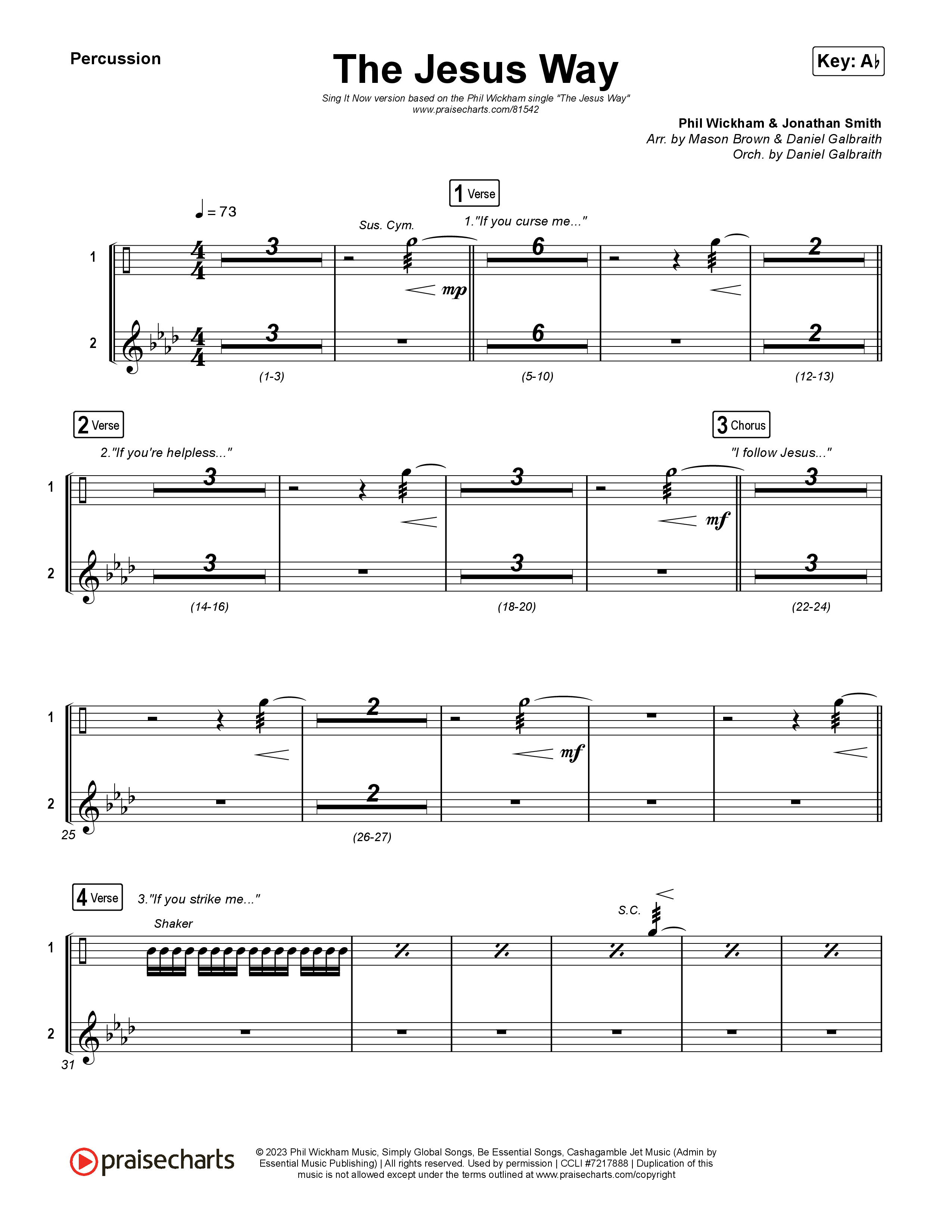 The Jesus Way (Sing It Now) Percussion (Phil Wickham / Arr. Mason Brown)