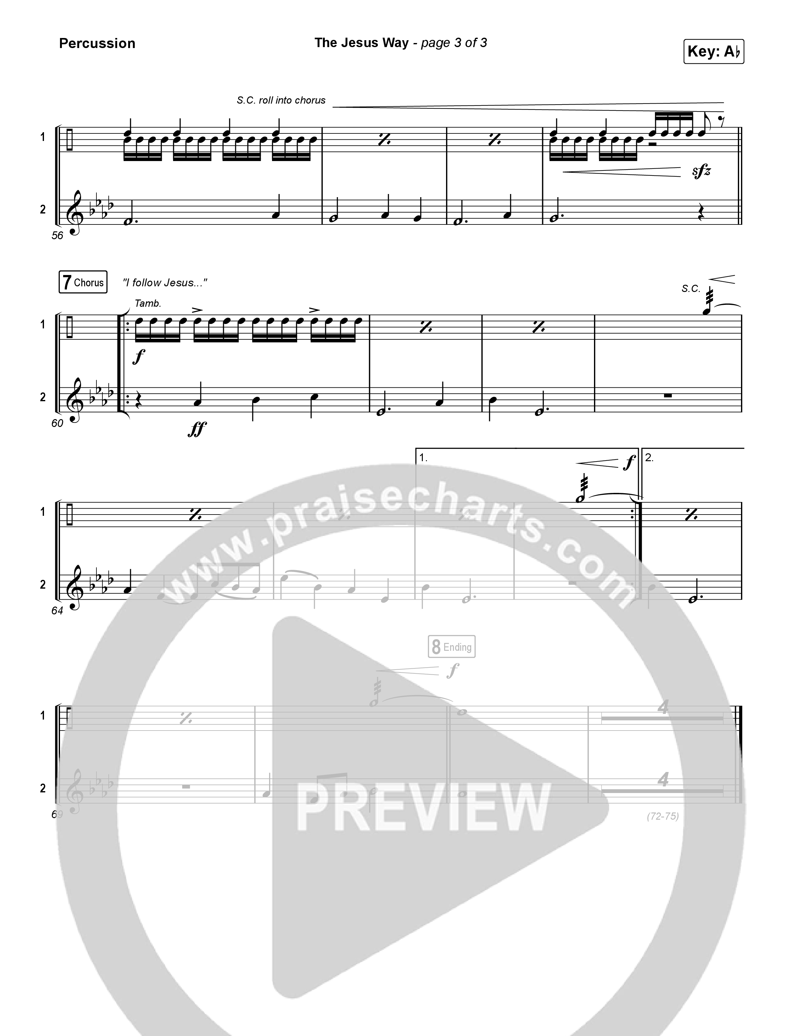 The Jesus Way (Sing It Now) Percussion (Phil Wickham / Arr. Mason Brown)