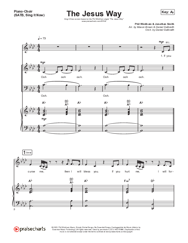 The Jesus Way (Sing It Now) Piano/Choir (SATB) (Phil Wickham / Arr. Mason Brown)