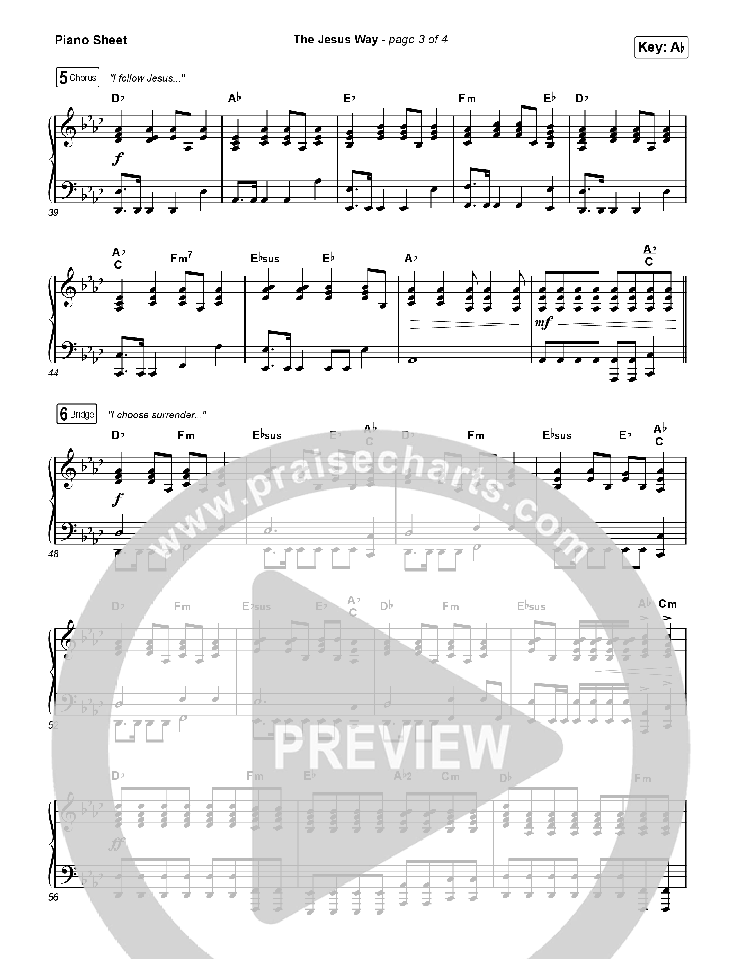 The Jesus Way (Sing It Now) Piano Sheet (Phil Wickham / Arr. Mason Brown)