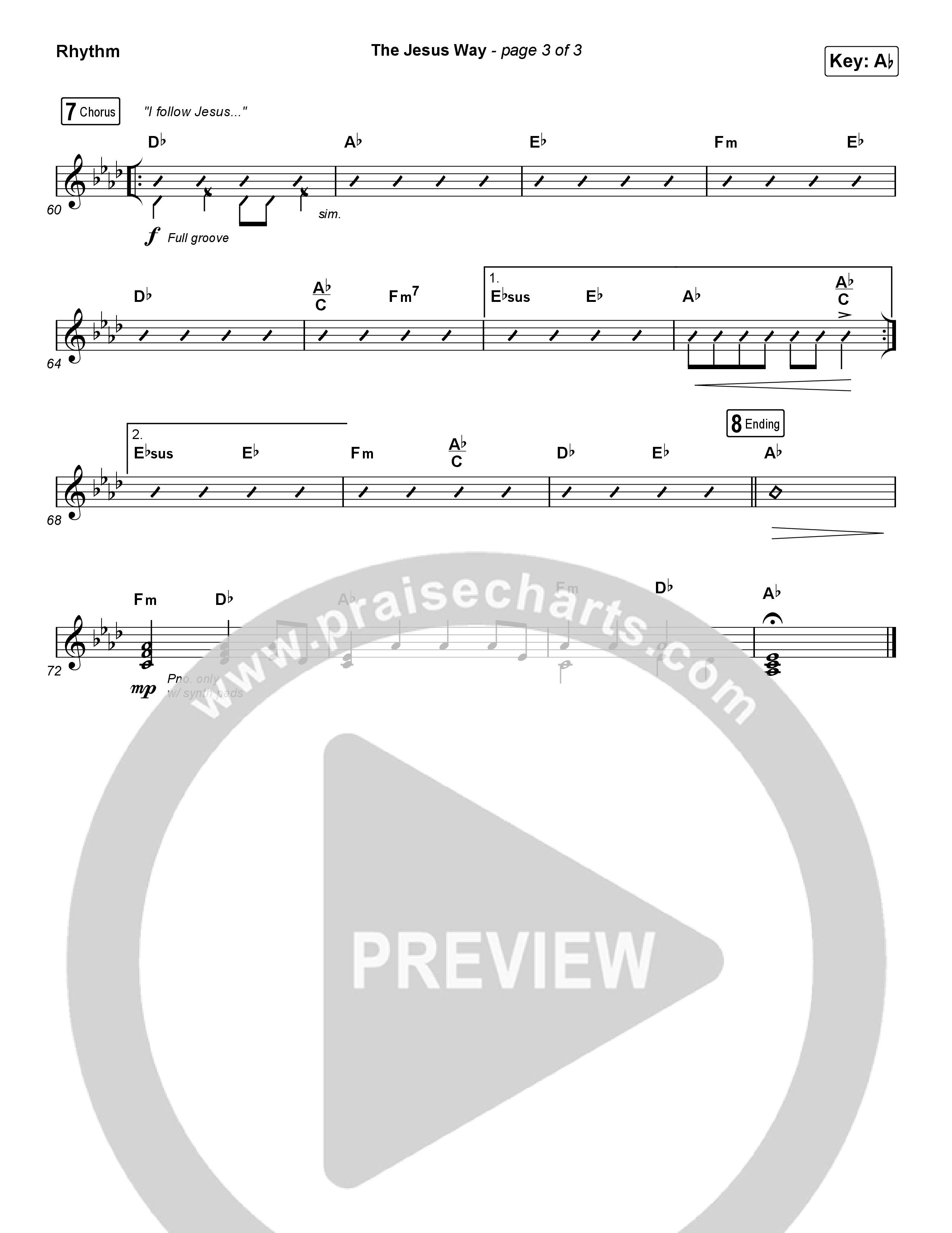 The Jesus Way (Sing It Now) Rhythm Chart (Phil Wickham / Arr. Mason Brown)