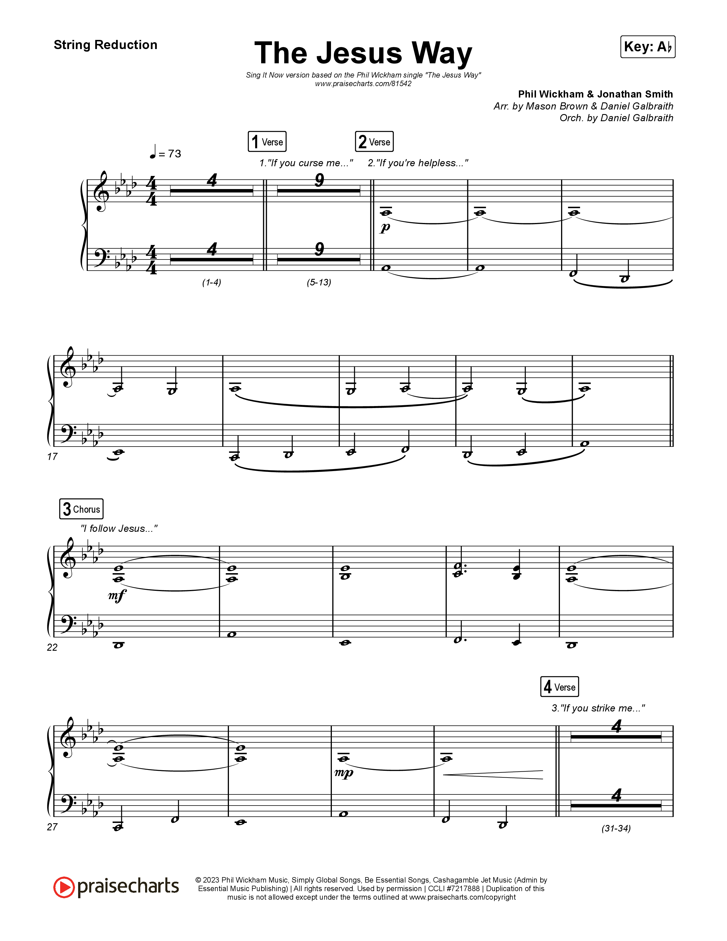 The Jesus Way (Sing It Now) String Reduction (Phil Wickham / Arr. Mason Brown)