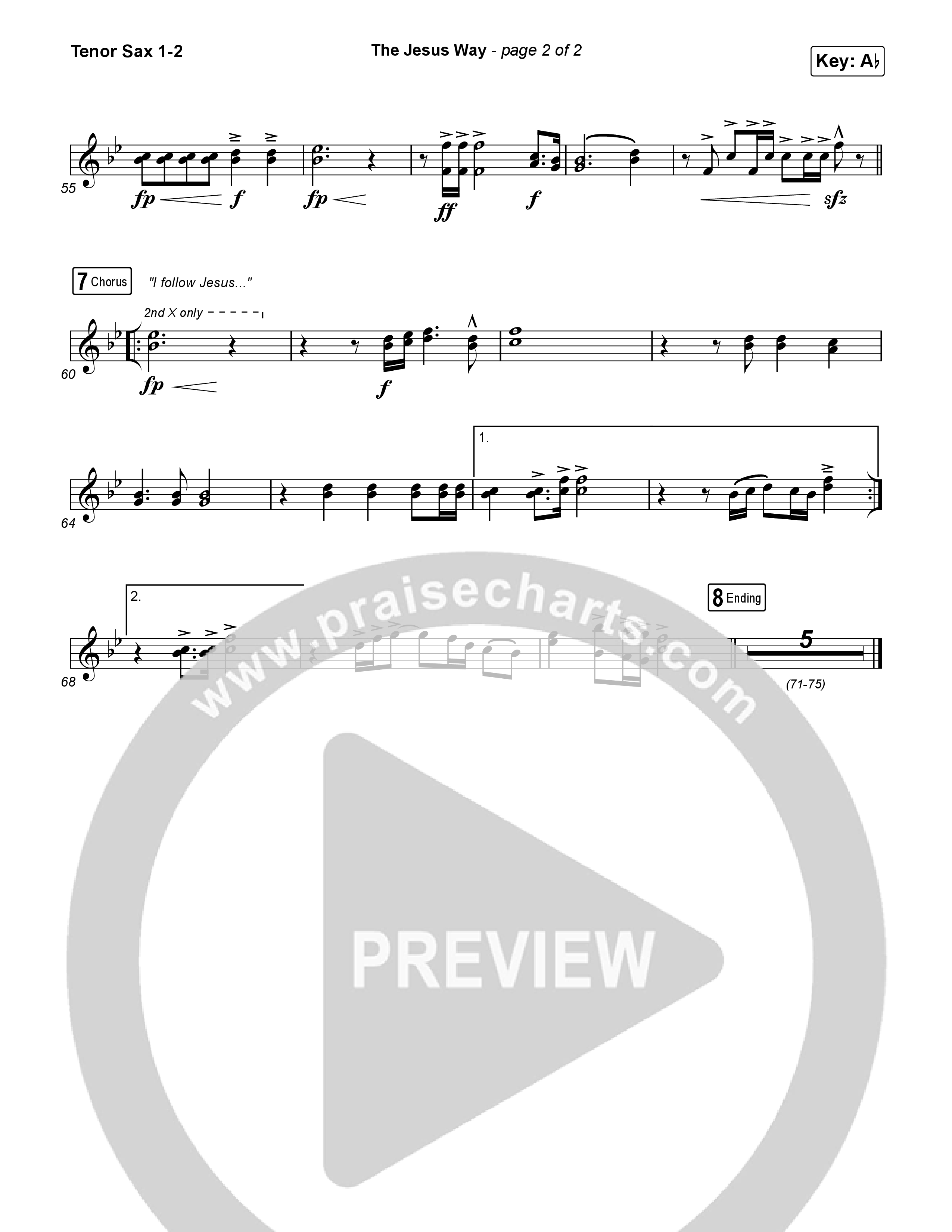 The Jesus Way (Sing It Now) Tenor Sax 1/2 (Phil Wickham / Arr. Mason Brown)