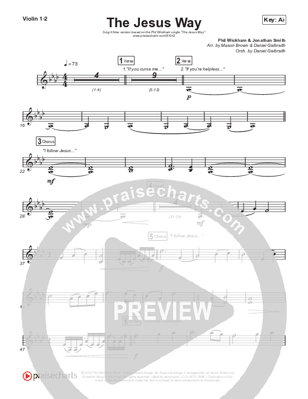 The Jesus Way (Sing It Now) Violin 1/2 (Phil Wickham / Arr. Mason Brown)