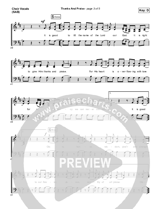 Thanks And Praise (Worship Choir/SAB) Choir Sheet (SAB) (Songs From The Soil / Lucy Grimble / Philippa Hanna / Rich DiCas / Arr. Phil Nitz)