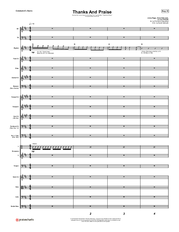 Thanks And Praise (Worship Choir/SAB) Conductor's Score (Songs From The Soil / Lucy Grimble / Philippa Hanna / Rich DiCas / Arr. Phil Nitz)