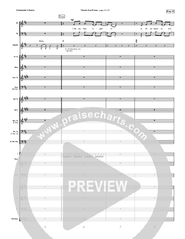 Thanks And Praise (Worship Choir/SAB) Conductor's Score (Songs From The Soil / Lucy Grimble / Philippa Hanna / Rich DiCas / Arr. Phil Nitz)