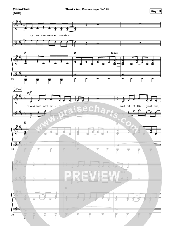 Thanks And Praise (Worship Choir/SAB) Piano/Choir (SAB) (Songs From The Soil / Lucy Grimble / Philippa Hanna / Rich DiCas / Arr. Phil Nitz)