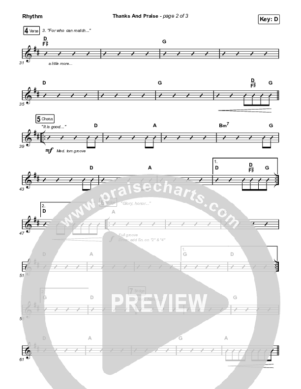 Thanks And Praise (Worship Choir/SAB) Rhythm Pack (Songs From The Soil / Lucy Grimble / Philippa Hanna / Rich DiCas / Arr. Phil Nitz)
