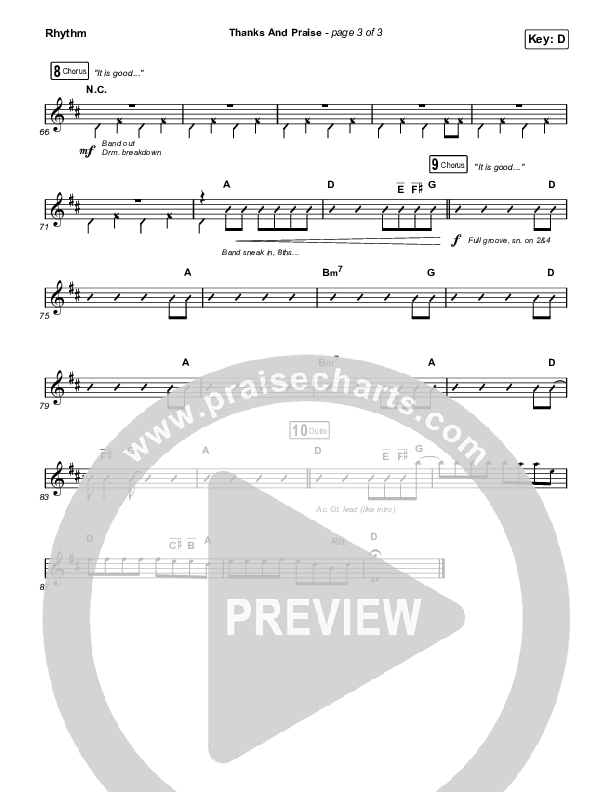 Thanks And Praise (Worship Choir/SAB) Rhythm Pack (Songs From The Soil / Lucy Grimble / Philippa Hanna / Rich DiCas / Arr. Phil Nitz)