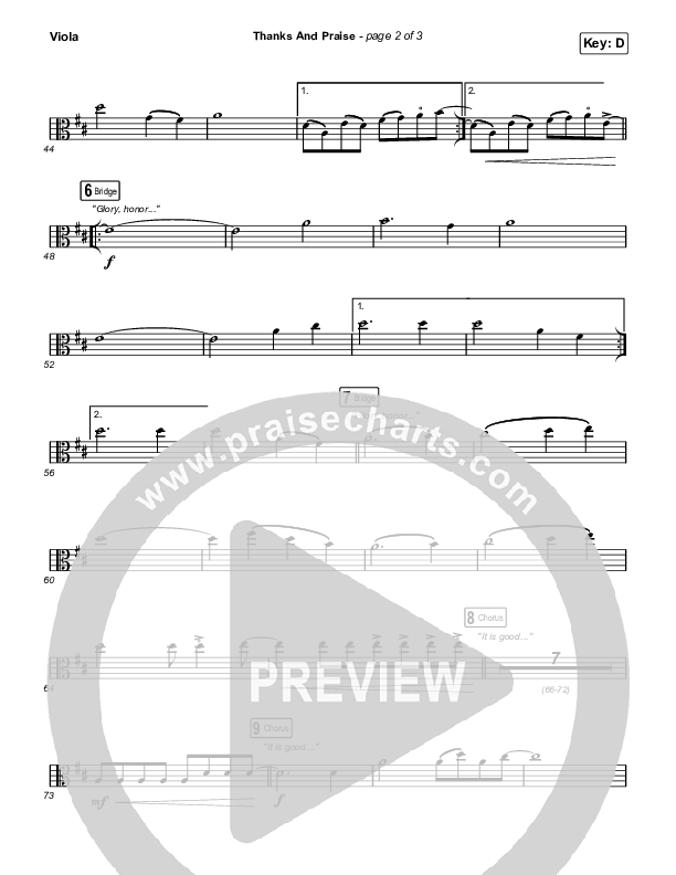 Thanks And Praise (Worship Choir/SAB) Viola (Songs From The Soil / Lucy Grimble / Philippa Hanna / Rich DiCas / Arr. Phil Nitz)